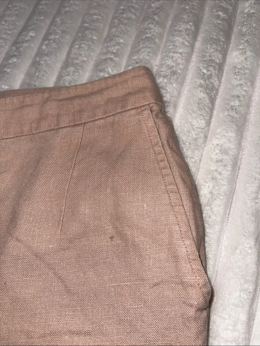 Reformation Light Taupe Linen Trousers | Size 4
